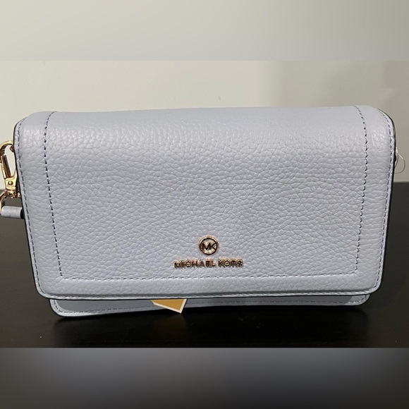 Michael Kors Womens Jet Set Charm Small Phone Crossbody | pale blue - Picture 2 of 6